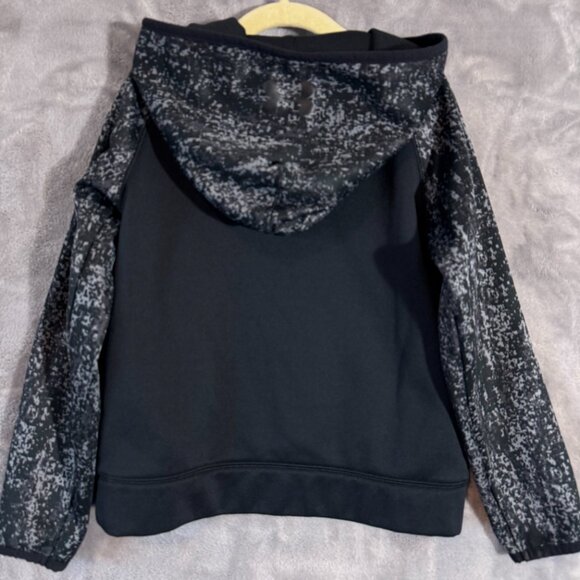 Under Armour Youth ColdGear Hoodie Black YXS Camo Sleeves Loose Fit - Picture 6 of 7